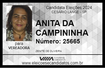 Candidato ANITA DA CAMPININHA 2024 - CESÁRIO LANGE - Eleições