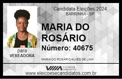 Candidato MARIA DO ROSÁRIO 2024 - BARRINHA - Eleições