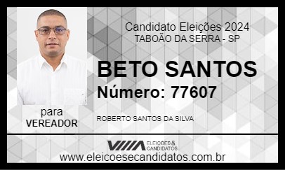 Candidato BETO SANTOS 2024 - TABOÃO DA SERRA - Eleições