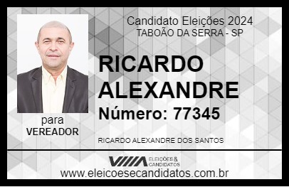 Candidato RICARDO ALEXANDRE 2024 - TABOÃO DA SERRA - Eleições