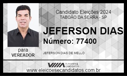 Candidato JEFERSON DIAS 2024 - TABOÃO DA SERRA - Eleições