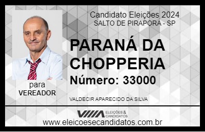 Candidato PARANÁ DA CHOPPERIA 2024 - SALTO DE PIRAPORA - Eleições