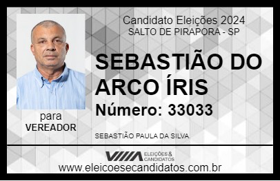 Candidato SEBASTIÃO DO ARCO ÍRIS 2024 - SALTO DE PIRAPORA - Eleições