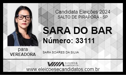 Candidato SARA DO BAR 2024 - SALTO DE PIRAPORA - Eleições