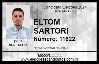 Candidato ELTOM SARTORI 2024 - QUINTANA - Eleições