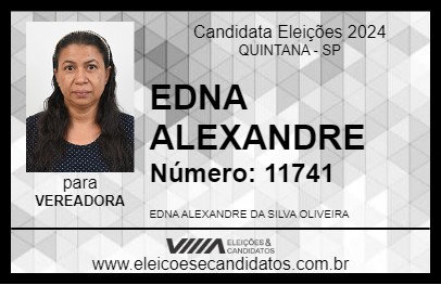 Candidato EDNA ALEXANDRE 2024 - QUINTANA - Eleições