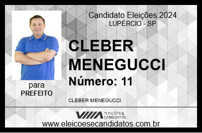 Candidato CLEBER MENEGUCCI 2024 - LUPÉRCIO - Eleições