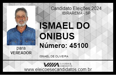 Candidato ISMAEL DO ONIBUS 2024 - IBIRAREMA - Eleições