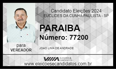 Candidato PARAIBA 2024 - EUCLIDES DA CUNHA PAULISTA - Eleições