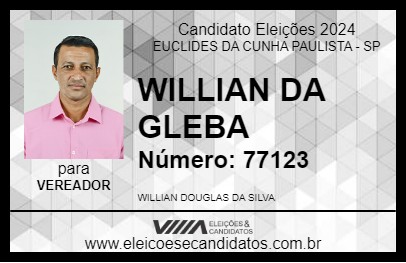 Candidato WILLIAN DA GLEBA 2024 - EUCLIDES DA CUNHA PAULISTA - Eleições