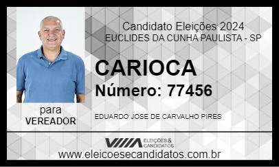 Candidato CARIOCA 2024 - EUCLIDES DA CUNHA PAULISTA - Eleições