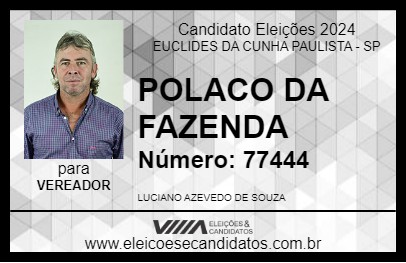 Candidato POLACO DA FAZENDA 2024 - EUCLIDES DA CUNHA PAULISTA - Eleições