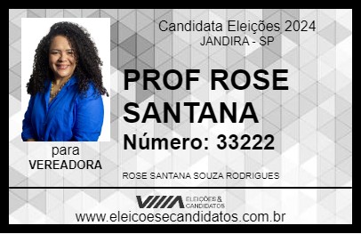 Candidato PROF ROSE SANTANA 2024 - JANDIRA - Eleições