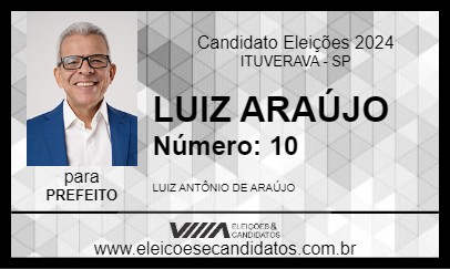 Candidato LUIZ ARAÚJO 2024 - ITUVERAVA - Eleições