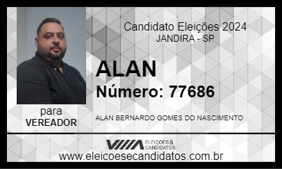 Candidato ALAN BERNARDO 2024 - JANDIRA - Eleições