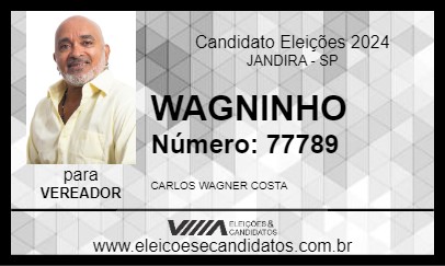 Candidato WAGNINHO 2024 - JANDIRA - Eleições