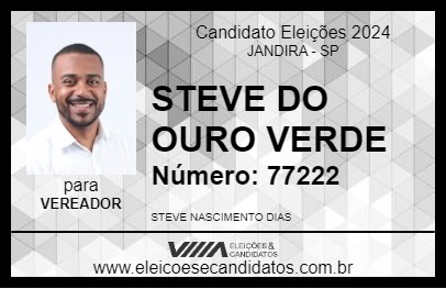 Candidato STEVE DO OURO VERDE 2024 - JANDIRA - Eleições