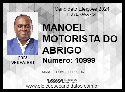 Candidato MANOEL MOTORISTA DO ABRIGO 2024 - ITUVERAVA - Eleições