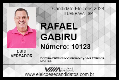 Candidato RAFAEL GABIRU 2024 - ITUVERAVA - Eleições