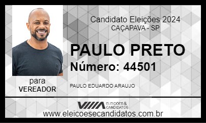 Candidato PAULO PRETO 2024 - CAÇAPAVA - Eleições