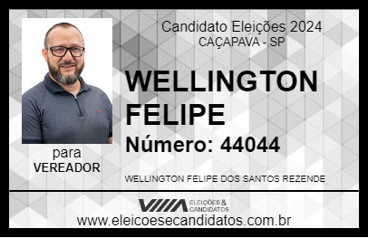 Candidato WELLINGTON FELIPE 2024 - CAÇAPAVA - Eleições