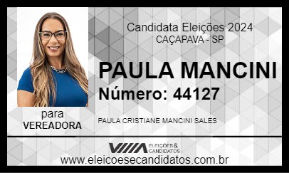 Candidato PAULA MANCINI 2024 - CAÇAPAVA - Eleições