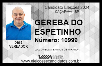 Candidato GEREBA DO ESPETINHO 2024 - CAÇAPAVA - Eleições