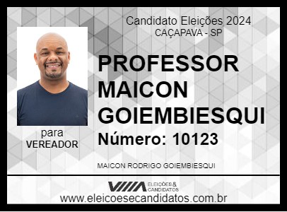 Candidato PROFESSOR MAICON GOIEMBIESQUI 2024 - CAÇAPAVA - Eleições