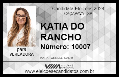 Candidato KATIA DO RANCHO 2024 - CAÇAPAVA - Eleições