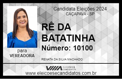 Candidato RÊ DA BATATINHA 2024 - CAÇAPAVA - Eleições