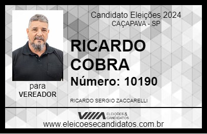 Candidato RICARDO COBRA 2024 - CAÇAPAVA - Eleições