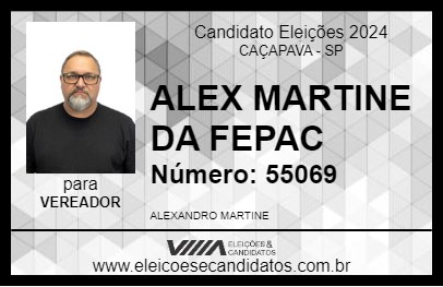 Candidato ALEX MARTINE DA FEPAC 2024 - CAÇAPAVA - Eleições