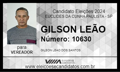 Candidato GILSON LEÃO 2024 - EUCLIDES DA CUNHA PAULISTA - Eleições