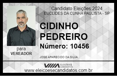 Candidato CIDINHO PEDREIRO 2024 - EUCLIDES DA CUNHA PAULISTA - Eleições