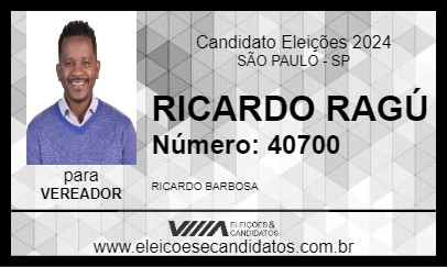 Candidato RICARDO RAGÚ 2024 - SÃO PAULO - Eleições