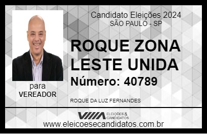 Candidato ROQUE COLETIVO PSB UNIDOS SP 2024 - SÃO PAULO - Eleições