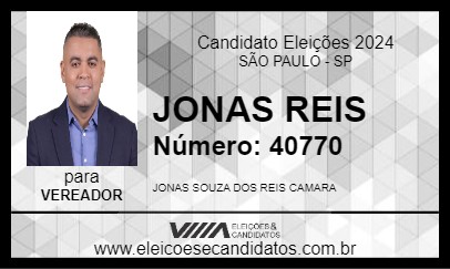 Candidato JONAS REIS 2024 - SÃO PAULO - Eleições