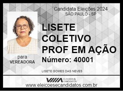 Candidato MULHERES EM AÇÃO COLETIVA 2024 - SÃO PAULO - Eleições