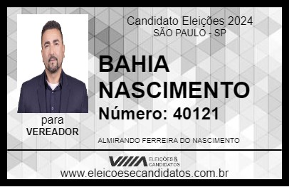 Candidato BAHIA NASCIMENTO 2024 - SÃO PAULO - Eleições