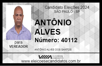 Candidato ANTÔNIO ALVES 2024 - SÃO PAULO - Eleições