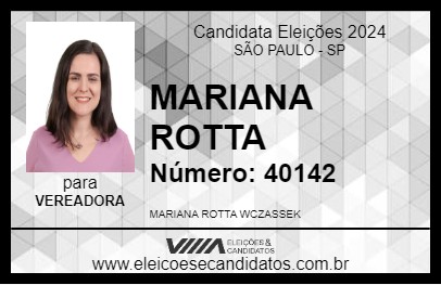 Candidato MARIANA ROTTA 2024 - SÃO PAULO - Eleições