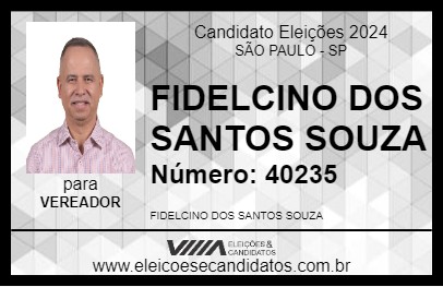 Candidato FIDELCINO DOS SANTOS SOUZA 2024 - SÃO PAULO - Eleições