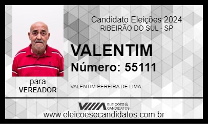 Candidato VALENTIM 2024 - RIBEIRÃO DO SUL - Eleições