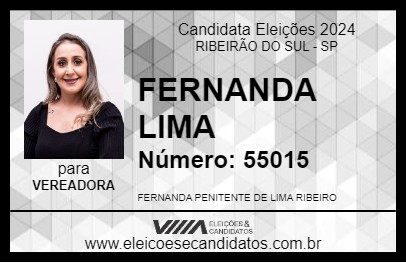 Candidato FERNANDA LIMA 2024 - RIBEIRÃO DO SUL - Eleições