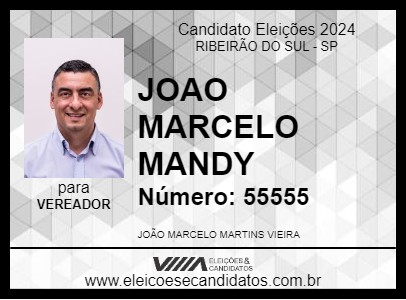 Candidato JOAO MARCELO MANDY 2024 - RIBEIRÃO DO SUL - Eleições