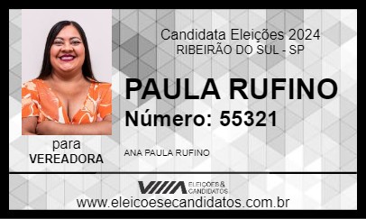 Candidato PAULA RUFINO 2024 - RIBEIRÃO DO SUL - Eleições