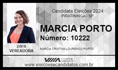 Candidato MARCIA PORTO 2024 - PIRATININGA - Eleições