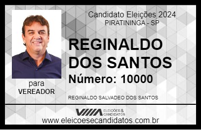 Candidato REGINALDO DOS SANTOS 2024 - PIRATININGA - Eleições