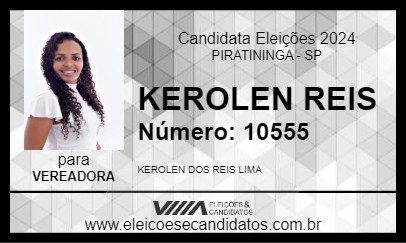 Candidato KEROLEN REIS 2024 - PIRATININGA - Eleições