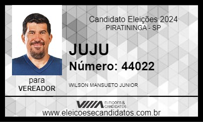 Candidato JUJU 2024 - PIRATININGA - Eleições